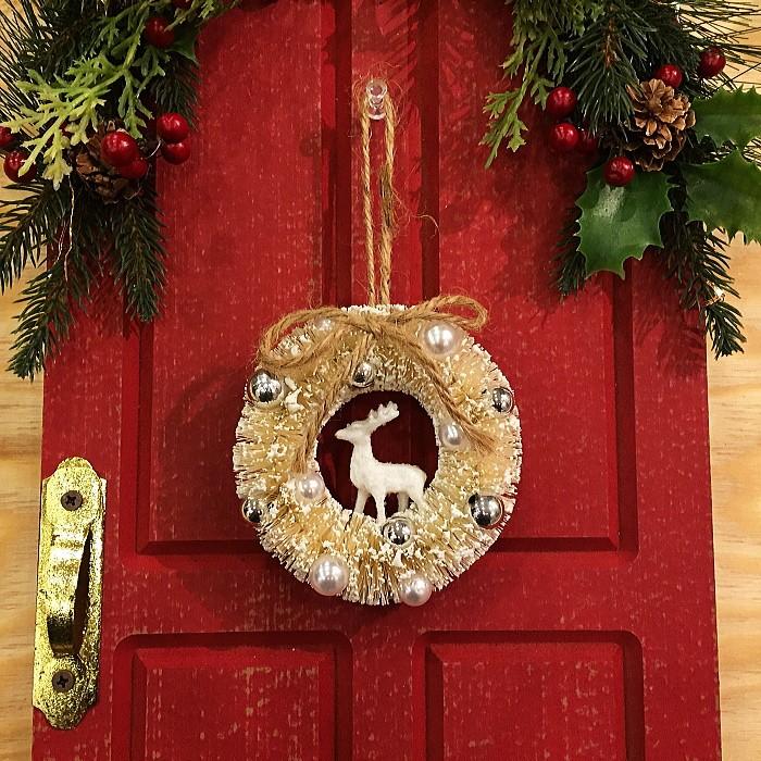 クリスマスリース 10ｃｍサイザルリースオーナメント アイボリー Db327 Iv Color And Seasons 通販 Yahoo ショッピング