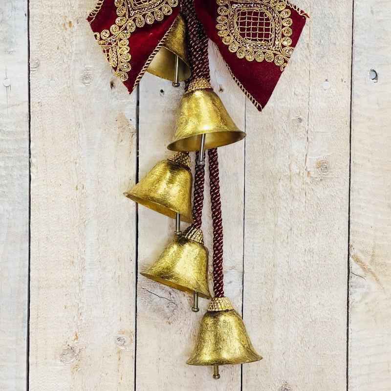 クリスマスベル 43cmメタルベルクラスター インド製 クリスマス装飾