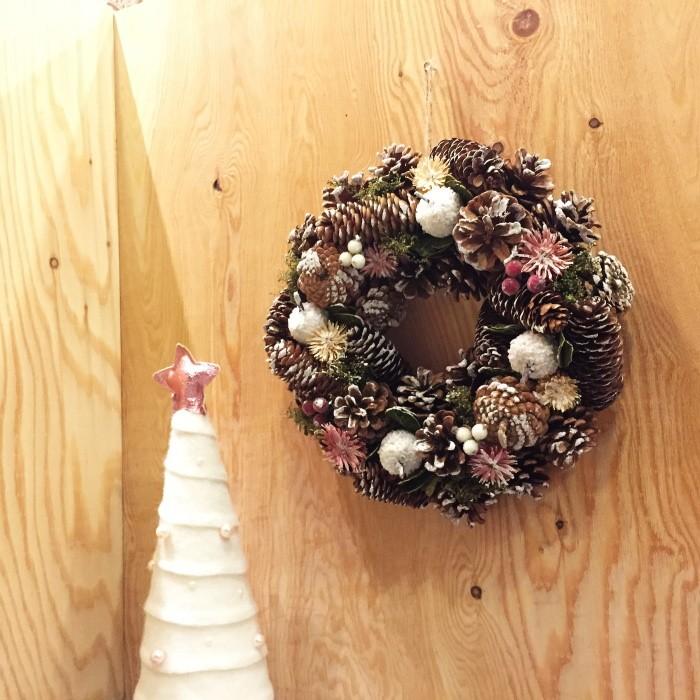 クリスマスリース 30cmナチュラルデコリース : Color and Seasons