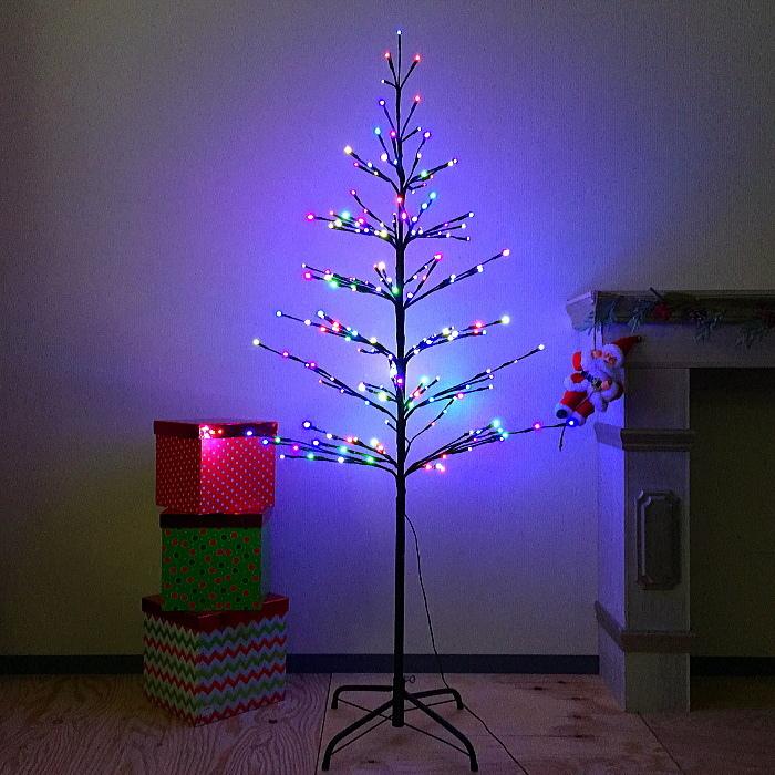 クリスマスツリー ブランチLEDライトツリー150cm ブラック 点滅