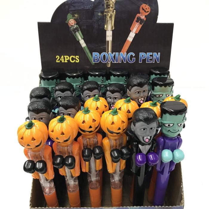 ハロウィンボクシングボールペン　24本セット（３種各８本）ハロウィングッズ　おもちゃ　ボールペン　景品