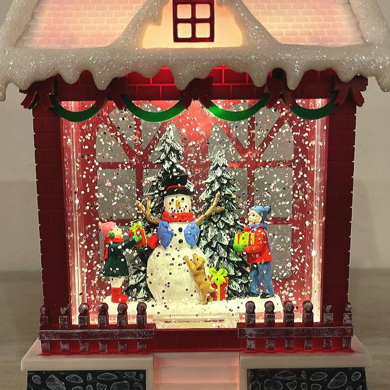 クリスマス置物 スノーイングハウスライト オルゴール スノー クリスマス置物 スノーイングハウスライト オルゴール スノー