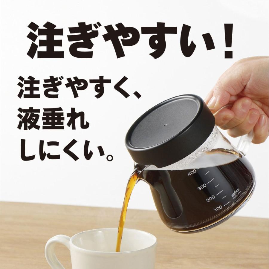 コーヒーサーバーストロン 400 コンパクトドリッパーセット TW-3762 TW-3761 日本製 割れない 割れにくい 丈夫 珈琲 ポット 電子レンジ可 食洗機可｜minami-plus｜05