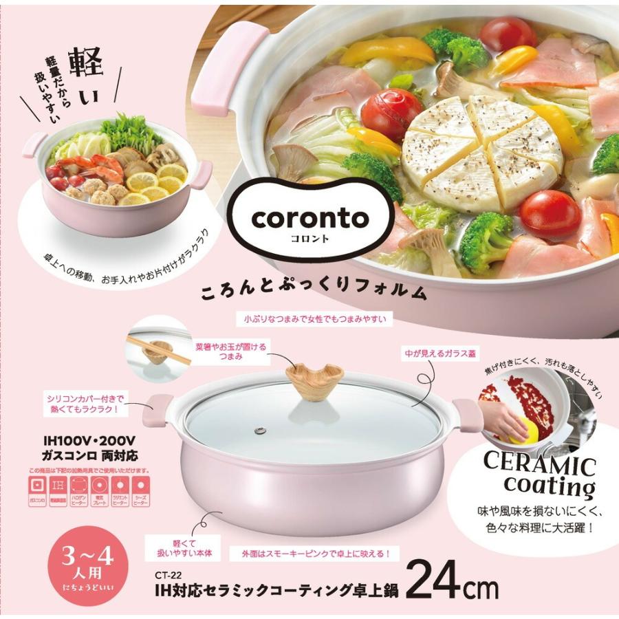coronto コロント IH対応セラミックコーティング卓上鍋 24cm 3