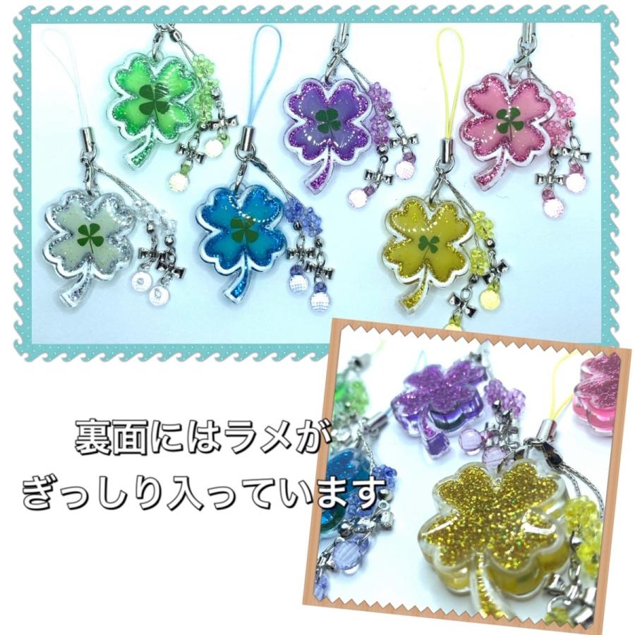 クローバーストラップ 本物の四つ葉のクローバーが入ってる 人気の