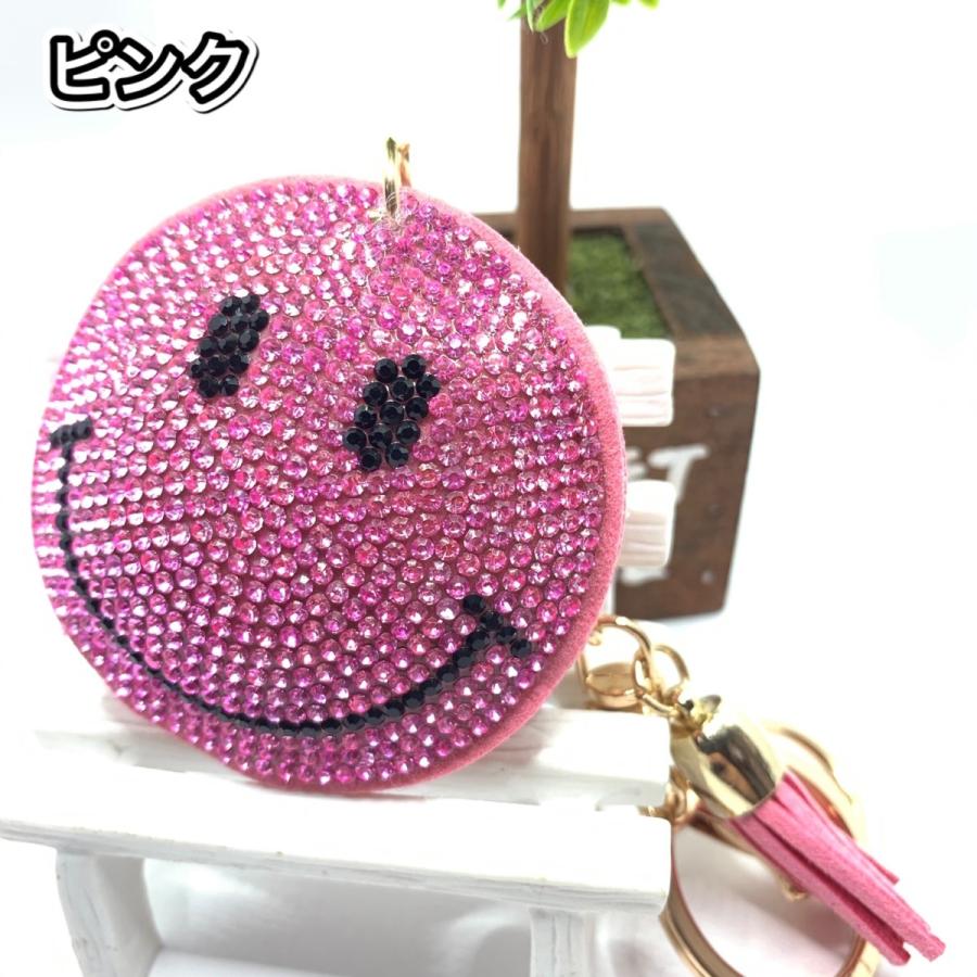 スマイルラインストーンチャーム 裏はクリーナー キラキラかわいい