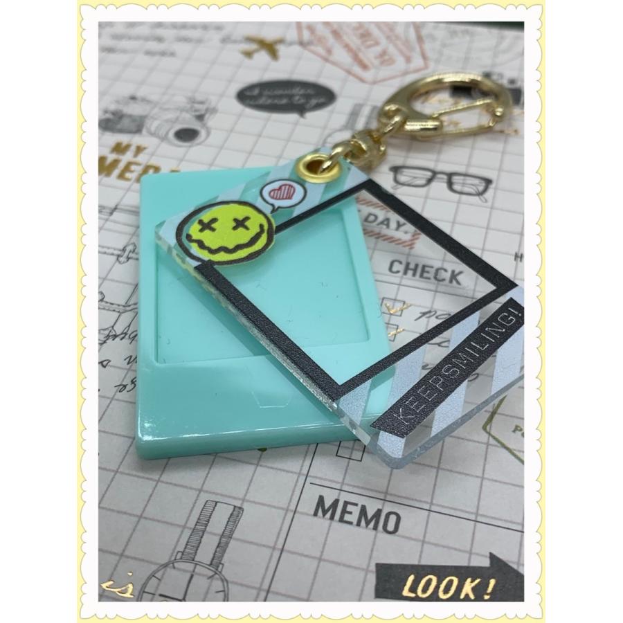 ピクフレキーホルダー・ラベリング/スマイル 写真入れ フレーム