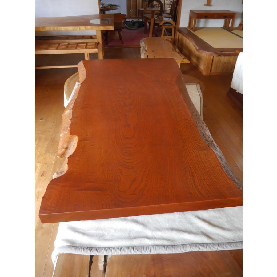 座卓　ケヤキ　玉杢　一枚板　拭き漆 座卓ケヤキ玉杢一枚板拭き漆