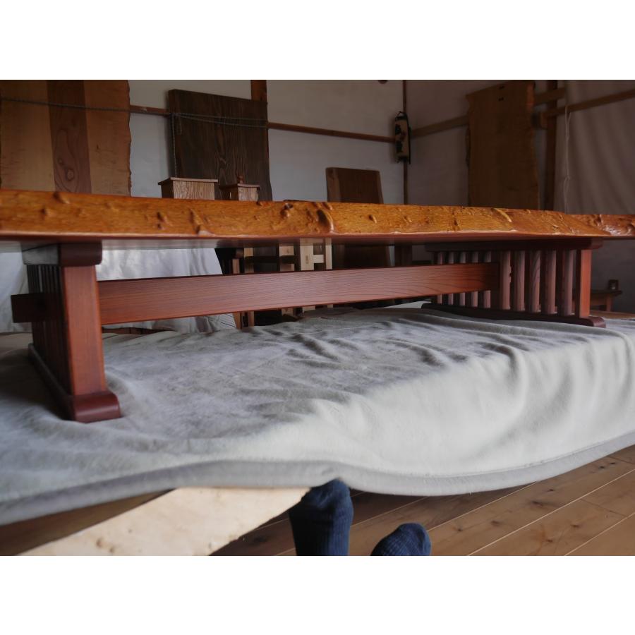 座卓　ケヤキ　玉杢　一枚板　拭き漆 ケヤキ無垢一枚板 座卓 国産 無垢 銘木 ケヤキ 拭き漆仕上げ 玉