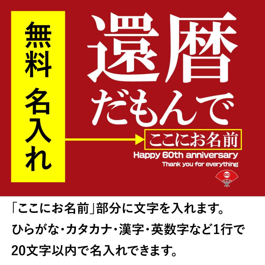 おもしろｔシャツ 還暦 メンズ レディース キッズ 面白 名入れ 還暦祝い プレゼント 還暦だもんで 赤 ちゃんちゃんこ 敬老の日 半袖Tシャツ ネタ｜minamihorie｜06