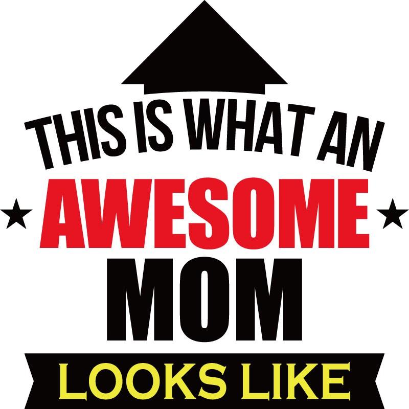 おもしろｔシャツ メンズ レディース キッズ 面白 AWESOME MOM 文字 ジョーク 母の日 お母さん はは ママ 家族 親戚 半袖Tシャツ ネタ プレゼント 90cm | United Athle | 02
