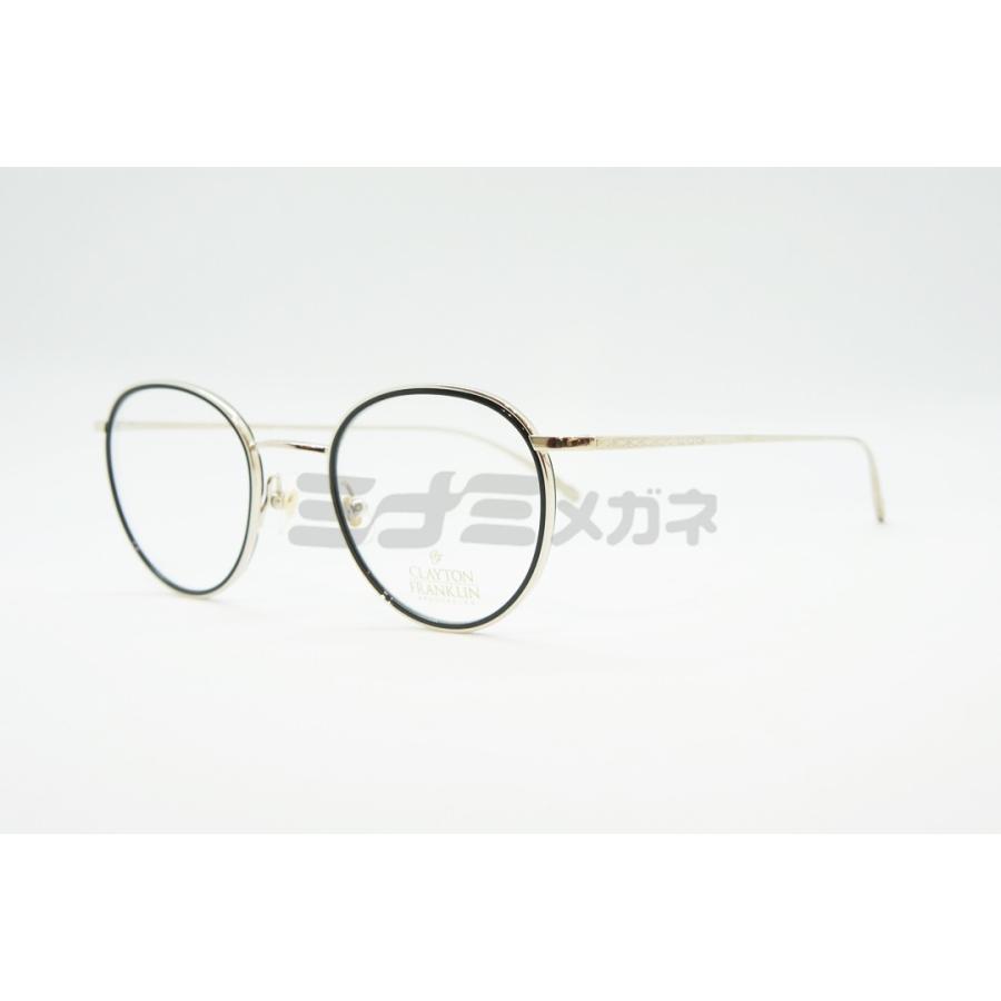 CLAYTON FRANKLIN セル巻き メガネ 606 GP/BK ボストン カジュアル