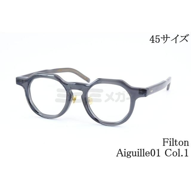 Filton メガネ Aiguille01 Col.1クラウンパント 極太 クリアブラック