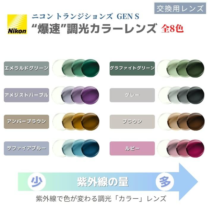 爆速で色が変わる】 NIKON 調光レンズ Transitions GEN S UVカット