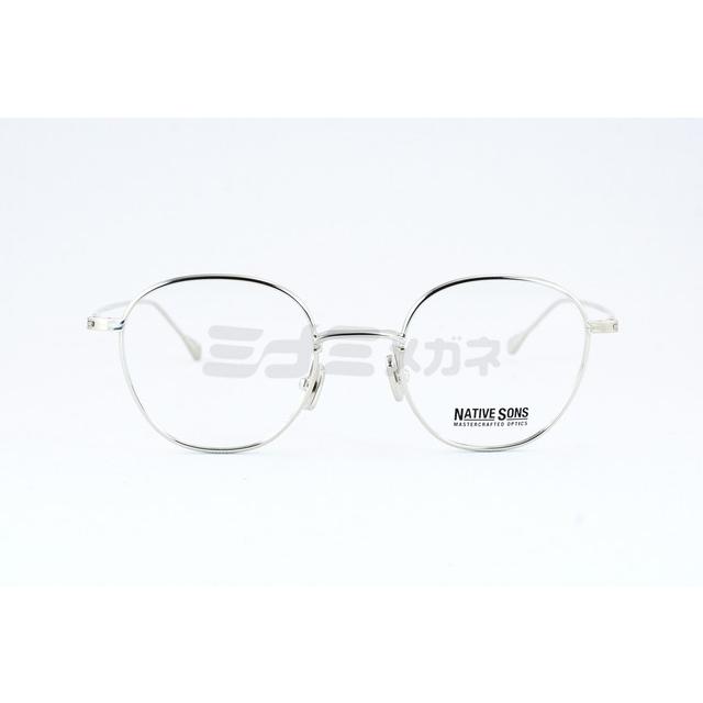 NATIVE SONS Roy NSM-004F チタン メタルフレーム 日本製 NATIVE SONS メガネ ROY Col.Silver NSM-004F 45サイズ 47サイズ