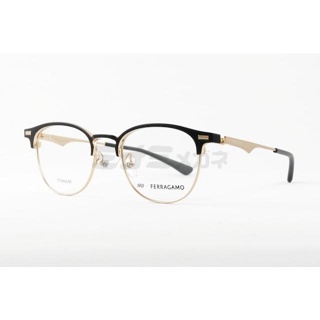 フォーナインズ 999.9  Salvatore Ferragamo コラボ SF9011 メガネ ガンメタル/ブラック チタニウム ウェリントン ITWC03QUKAUW フォーナインズ 999.9 Salvatore Ferragamo コラボ SF9011 メガネ