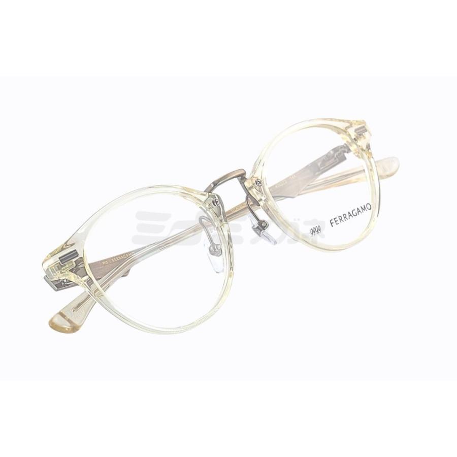 999.9×Ferragamo クリア メガネ SF9019 278 コラボ アジアンフィット ボストン フォーナインズ フェラガモ 高級 鯖江 眼鏡 日本 製 正規品の画像