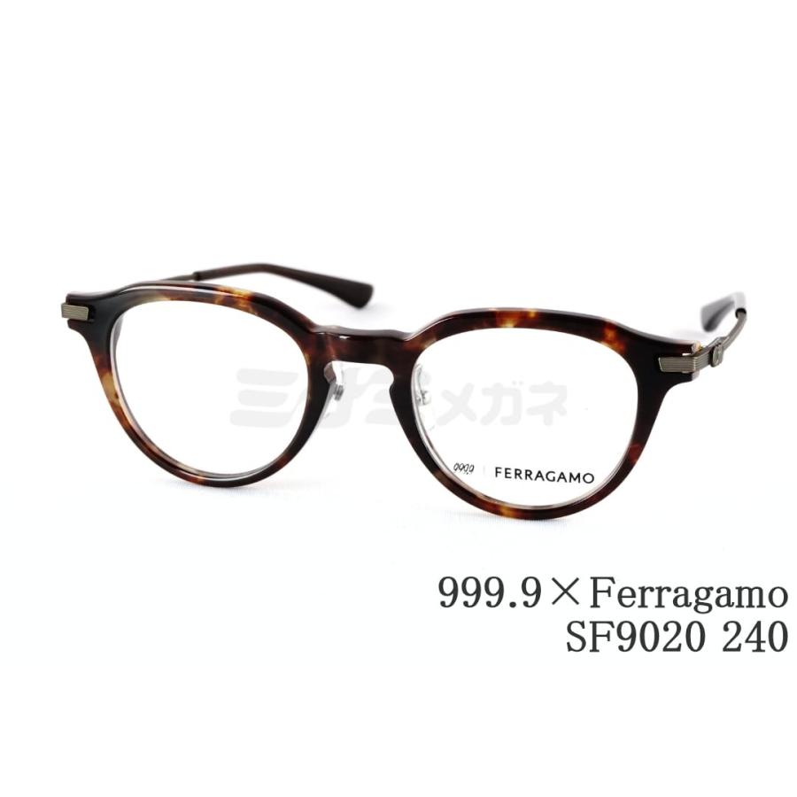 999.9×Ferragamo メガネ SF9020 240 コラボモデル アジアンフィット クラウンパント 眼鏡 オシャレ ブランド フォーナインズ フェラガモ 鯖江 日本製 正規品の画像