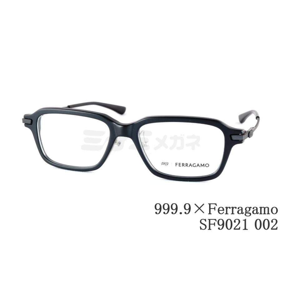 999.9×Ferragamo メガネ SF9021 002 コラボモデル アジアンフィット スクエア 眼鏡 オシャレ ブランド フォーナインズ フェラガモ 鯖江 日本製 正規品の画像