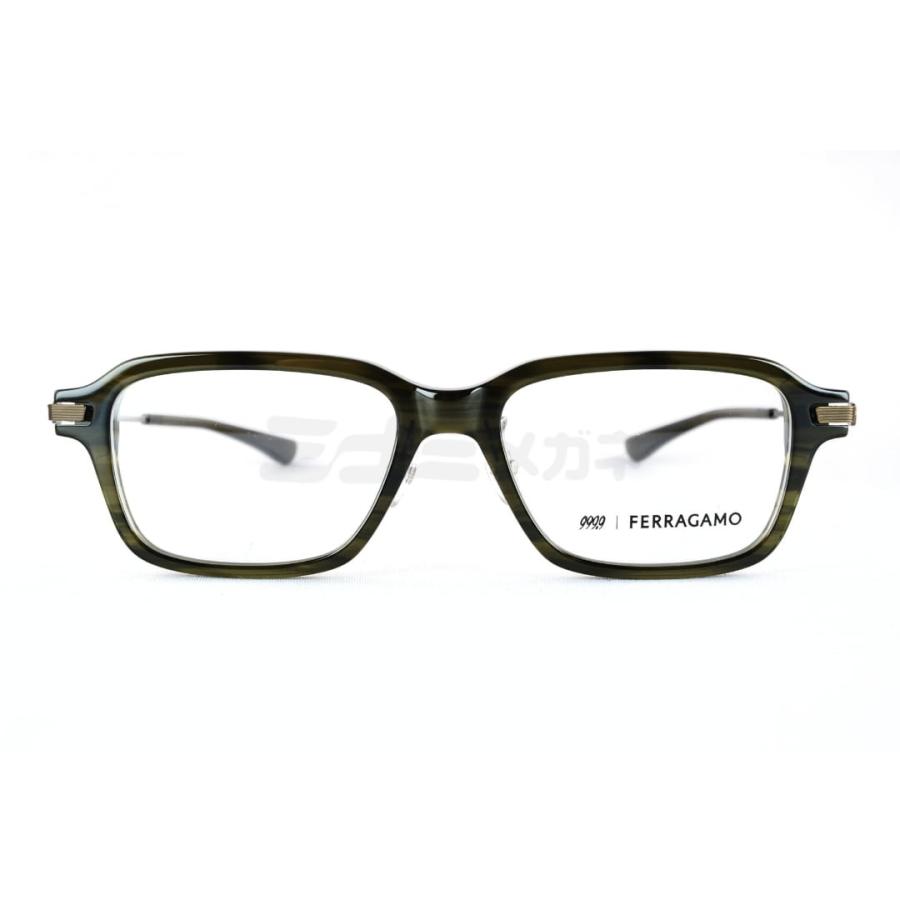 999.9×Ferragamo メガネ SF9021 314 コラボモデル アジアンフィット スクエア 眼鏡 オシャレ ブランド フォーナインズ フェラガモ 鯖江 日本製 正規品の画像