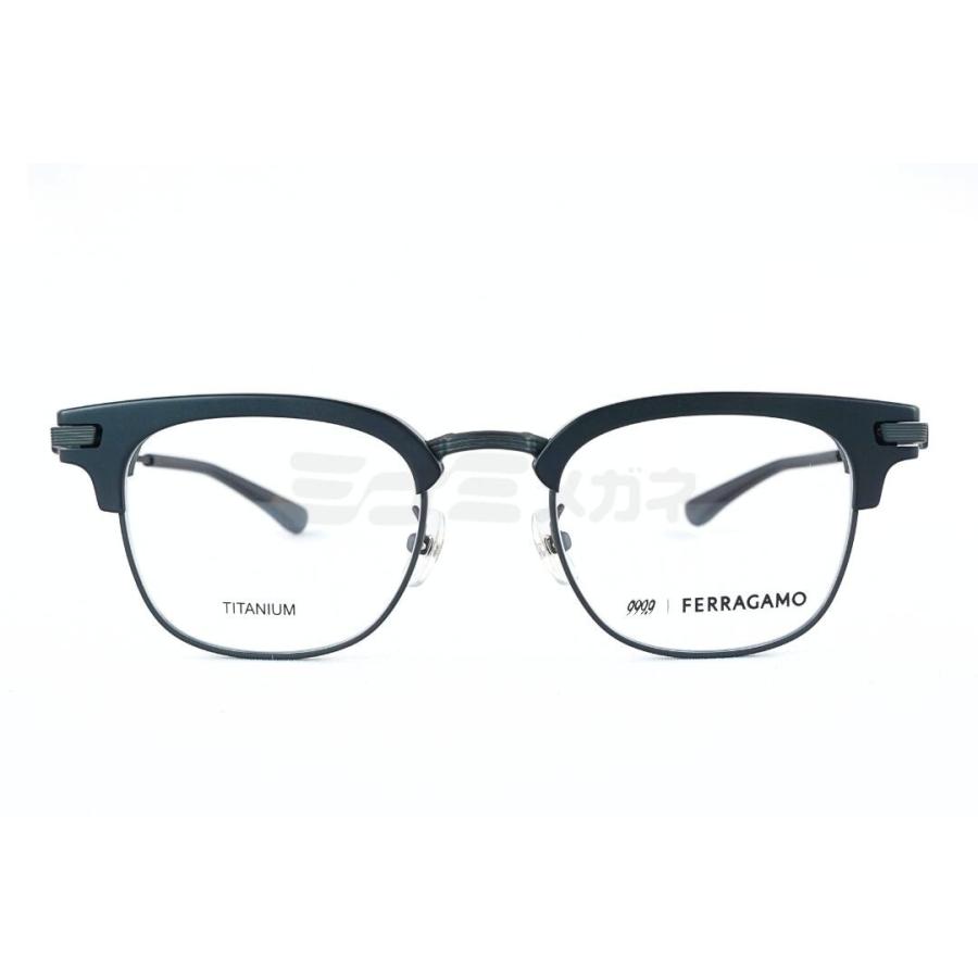 999.9×FERRAGAMO メガネ SF9022 002 サーモント ブロー ウエリントン コラボモデル アジアンフィット フォーナインズ フェラガモ 鯖江 日本製 正規品の画像