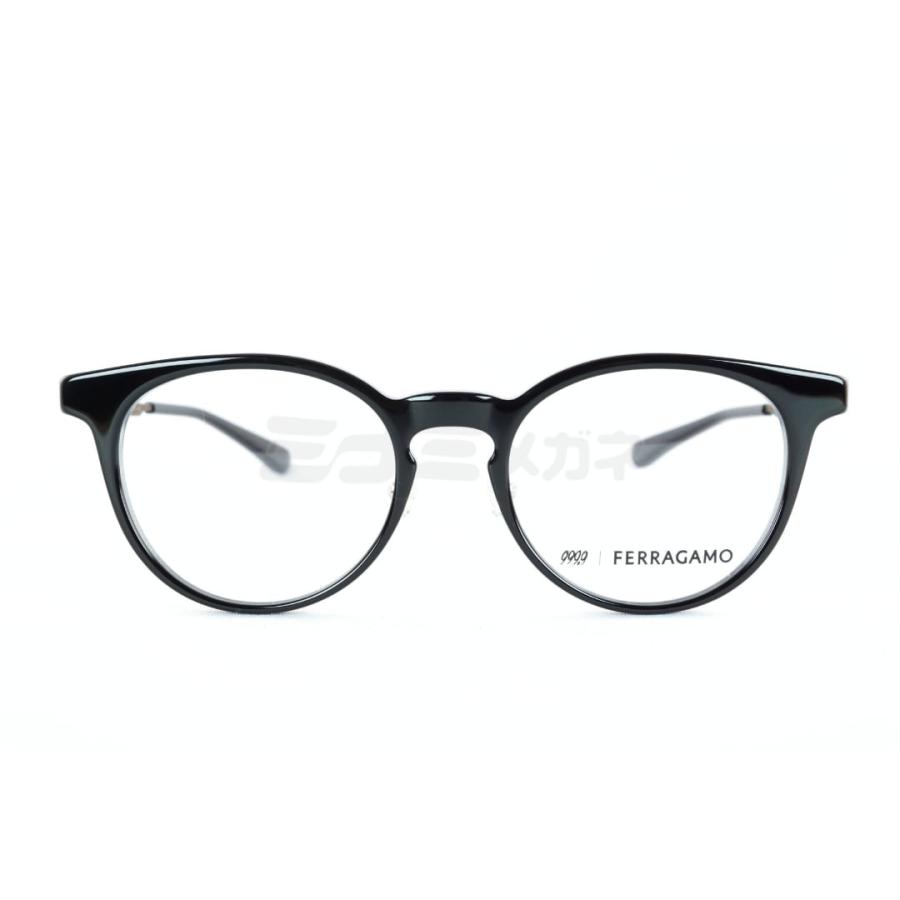 999.9×FERRAGAMO メガネ SF9023 001 コラボモデル アジアンフィット ボストン 眼鏡 オシャレ ブランド フォーナインズ フェラガモ 鯖江 日本製 正規品の画像