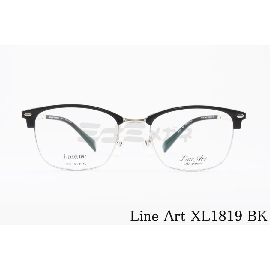 Line Art メガネ brio XL1819 BK ウェリントン ブロー サーモント 