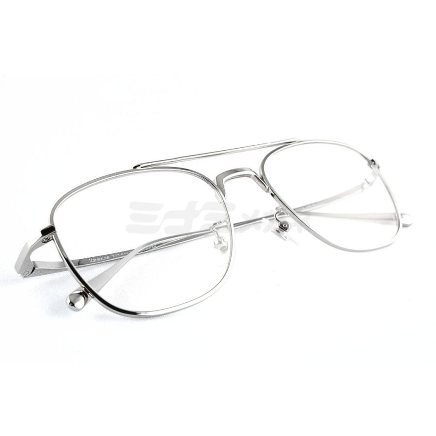 Zparts メガネ Z-119 Col.Ti ツーブリッジ スクエア クラシカル 眼鏡