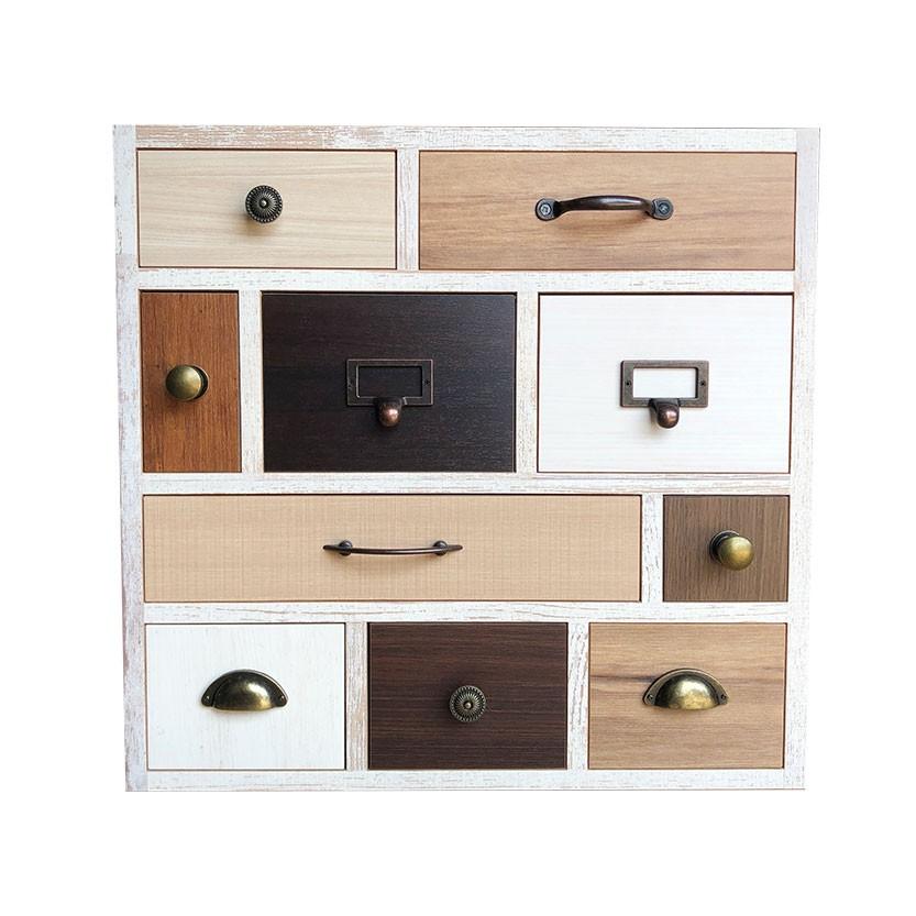 税込 送料無料 インテリア雑貨 おしゃれ 小物入れ 引き出し 卓上収納 カラフルチェスト 木目がおしゃれなカフェ風収納 整理用品 小物入れ Iper Com Au