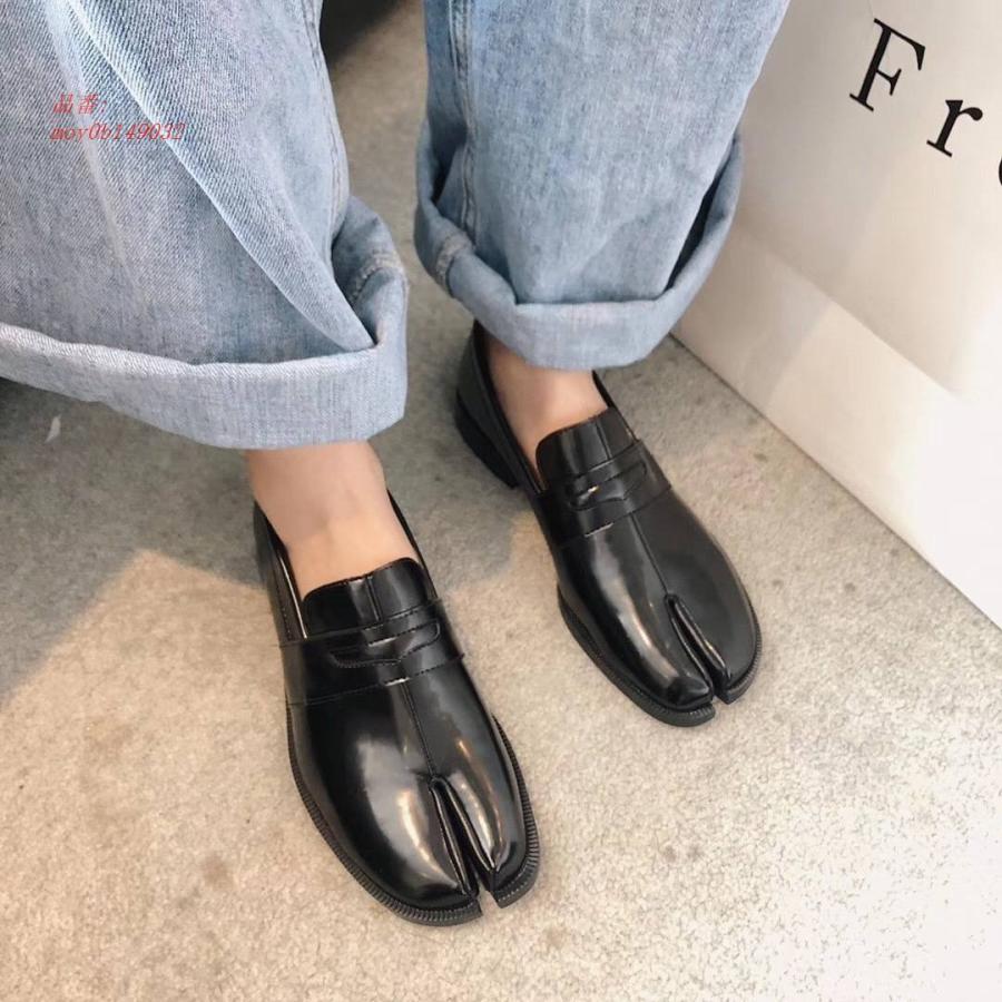 足袋 シューズ レディース フラット ぺたんこ 靴 レースアップ 光沢 ローファー 無地 個性的 ローヒール トレンド 黒 ペタンコ靴 カジュアル Pu レザー おしゃれ フラットシューズ サイズ 36 Vest Doctum Edu Br