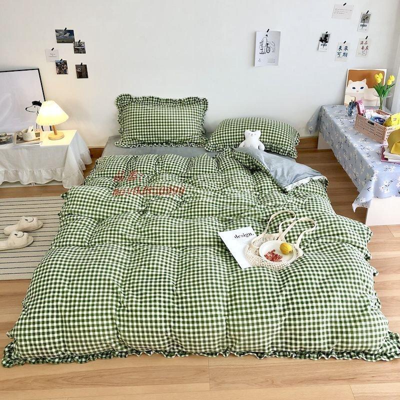 新版 フランネル 掛け布団カバー 枕カバー 暖かい フラットシーツ 布団カバーセット 敷き布団カバー ４点セット セミダブル 寝具カバー 可愛い チェック柄 安い Www sciences Africa