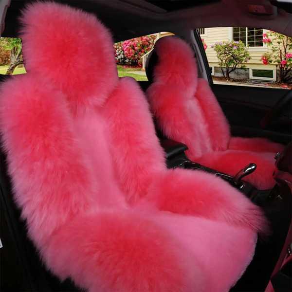 限定先行予約販売 豪華な車のシートカバー イタリアのシープスキンの冬の暖かい毛皮のシートカバー ウールのシートカバー フロントカーシート用アクセサリー