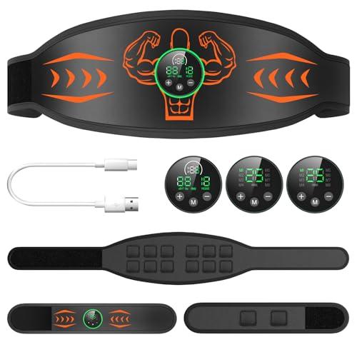 EMS腹筋ベルト 【2025モデル 消費カロリー表示】 12枚伝導布 15種類