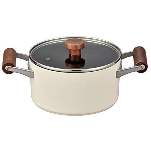 北陸アルミ 両手鍋 20cm [IH対応] 軽量 強化ガラス蓋付 プレール