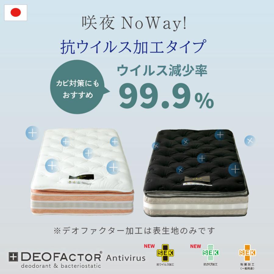 源ベッド 抗菌仕様 シングル 咲夜No Way! ピロートップ 6.7インチ