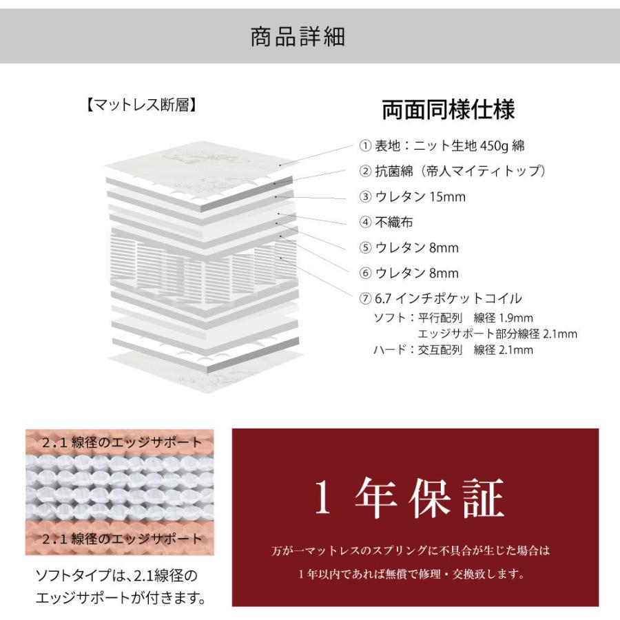 日本製 6.7インチポケットコイル ワイドダブルサイズ デラックスタイプ マットレス 選べる2種類の寝心地｜minamoto-bed｜14