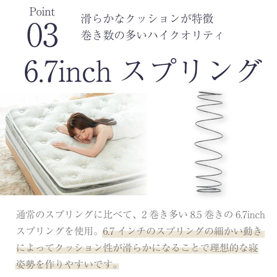 源ベッド ワイドダブル 咲夜No Way! ピロートップ 6.7インチコイル