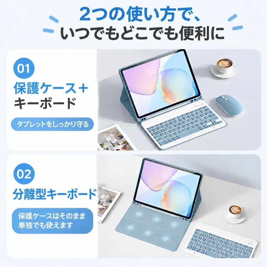 iPad キーボード ケース ペン収納 iPadA16 第11世代 第10世代 第9世代