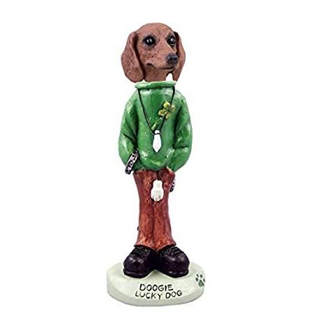 全日本送料無料 Dachshund Red Lucky Dog Doogie Collectable Figurine オブジェ、置き物