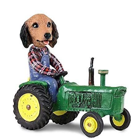 今年の新作から定番まで！ Dachshund Longhaired Red Tractor Doogie Collectable Figurine オブジェ、置き物