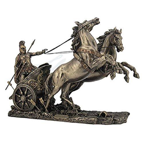 新しいコレクション Chariot 2つHorse 14.5インチアキレスon Statue Decor【並行輸入品】 Greek Troy Figurine Sculpture オブジェ、置き物