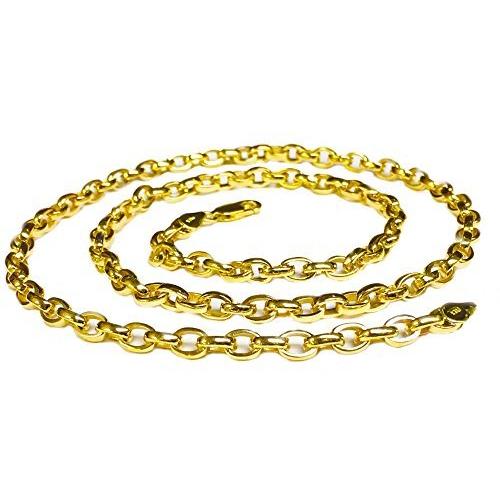 大人も着やすいシンプルファッション 雑貨 インテリア 贈り物 プレゼント ファッションのお店 14 Ktソリッドイエローゴールドヘビーリンクハンドメイドメンズチェーン ネックレス18 36 5 6 Mm メンズアクセサリー