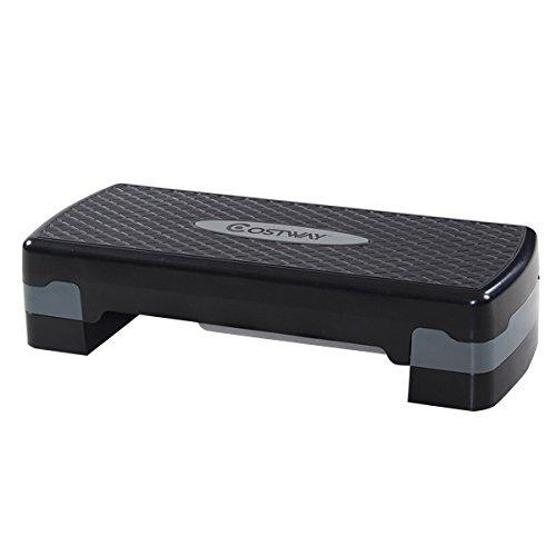 Costway 27quot; Fitness Platform Aerobic Stepper with Risers-Adjustable from 4quot; to 6quot; Exercise Stepper Home Gym【並行輸入品】