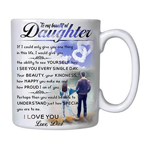 通販 人気 雑貨 インテリア 贈り物 プレゼント ファッションのお店 ギフトの娘からdad To Daughterキャンバスコーヒーマグ 11オンスノベルティセラミックカップ My メンズアクセサリー Abh Org Za