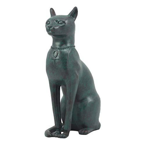 新作からSALEアイテム等お得な商品満載 Ebros 古代エジプト座っている猫バステット像 熟成ブロンズパティナ樹脂仕上げ 高さ8.5インチ ファラオ オブジェ、置き物