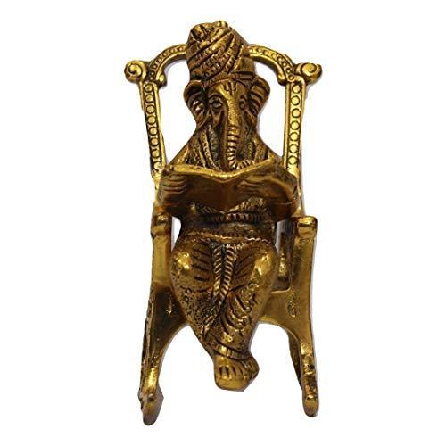 【超安い】 Finish Gold Antique Chair Rocking in Ganesha Reading athizay Table Kids【並行輸入品】 for Gift Showpiece Decorative オブジェ、置き物