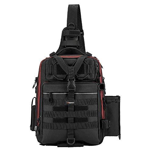 Piscifun メンズファッション 釣りタックル収納バッグ アウトドア ショルダー バックパック クロスボディ アウトドア 並 ショルダー