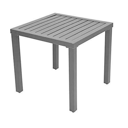 ★決算特価商品★ EMERIT Outdoor Metal Square Patio Bistro Side End Table,Black【並行輸入品】 アウトドアテーブル