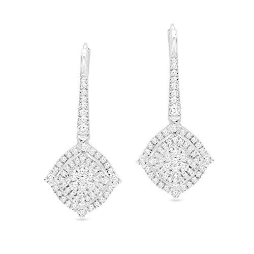 Lab Grown Diamond Earrings 10K White Gold 1/2 carat Lab Created Diamond Drop Dangler?Earring For Women ( 1/2 CTTW, GH Color, SI1 Clarity Di ペアネックレス、ペンダント