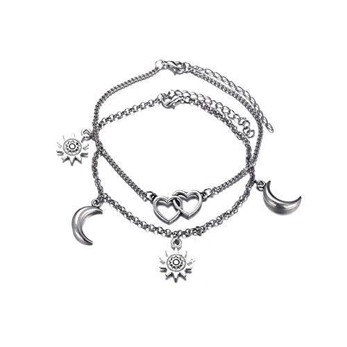 日本最大のブランド ボヘミアン Shuning 雑貨 インテリア 贈り物 プレゼント ファッションのお店 星 ハンドメ ビーズチェーン ターコイズ フラワー ラブハート アンクレットセット 月 レディースアクセサリー Www Rankinengineering Com